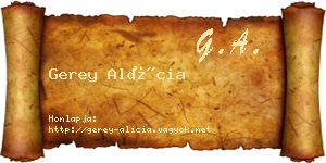 Gerey Alícia névjegykártya